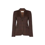 Max Mara Abate Wool and Cotton Single-Breasted Blazer in Brown Bordeaux | Blazers | Luxury Shoes 