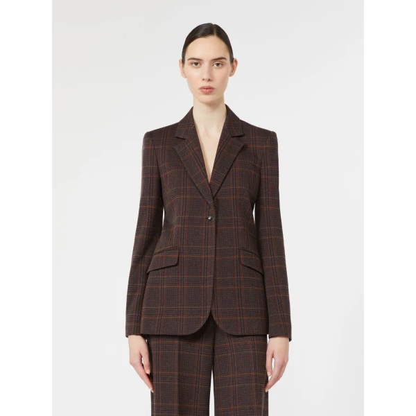 Max Mara Abate Wool and Cotton Single-Breasted Blazer in Brown Bordeaux | Blazers | Luxury Shoes 