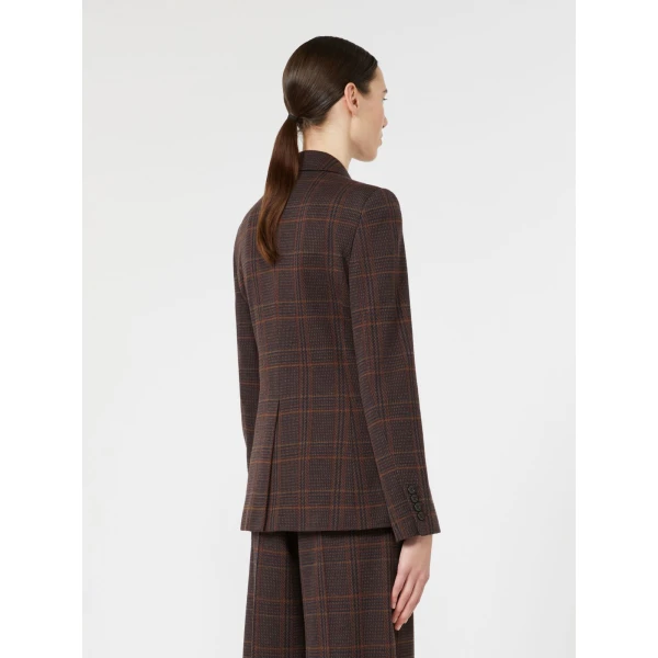 Max Mara Abate Wool and Cotton Single-Breasted Blazer in Brown Bordeaux | Blazers | Luxury Shoes 