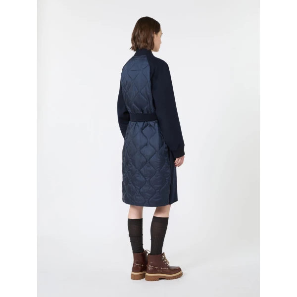 Max Mara Abbono Padded Double Wool Coat in Navy | Wool Coat | Luxury Shoes 