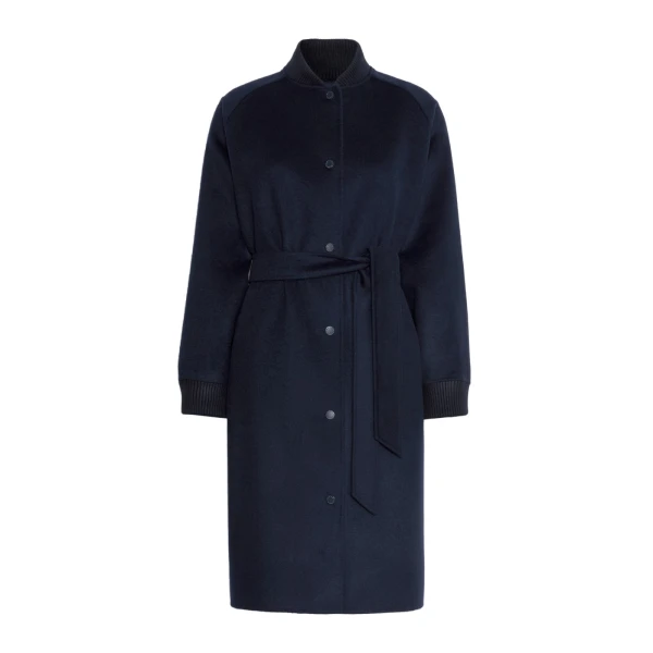 Max Mara Abbono Padded Double Wool Coat in Navy | Wool Coat | Luxury Shoes 