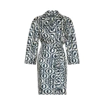Max Mara Abetaia Short Printed Silk Wrap Dress in Ultramarine | Mini Dresses | Luxury Shoes 