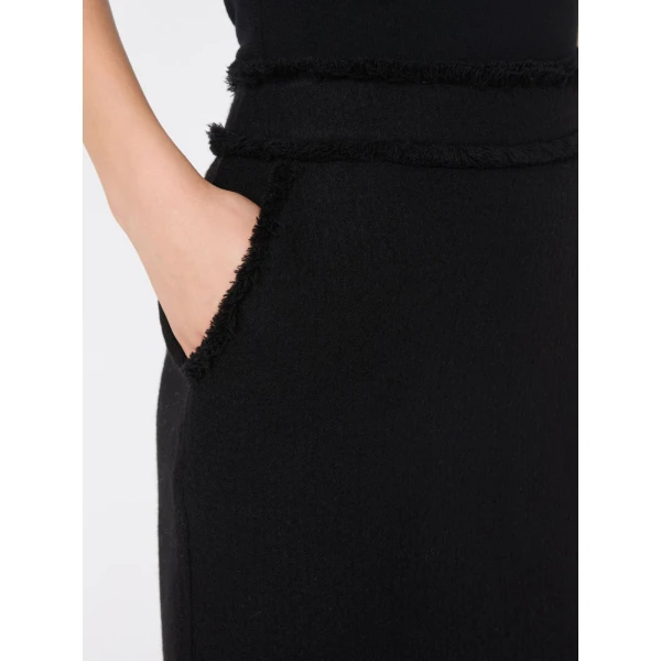 Max Mara Abile Short Wool Jersey Skirt in Black | Mini Skirts | Luxury Shoes 