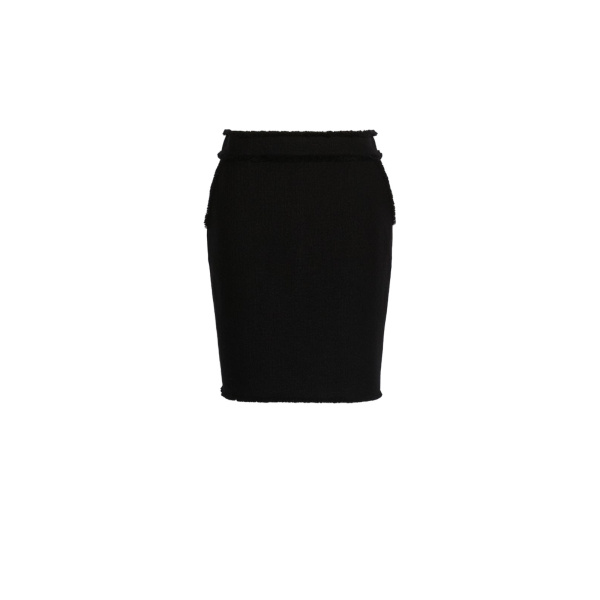 Max Mara Abile Short Wool Jersey Skirt in Black | Mini Skirts | Luxury Shoes 