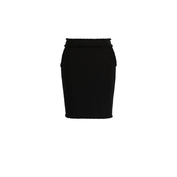 Max Mara Abile Short Wool Jersey Skirt in Black | Mini Skirts | Luxury Shoes 