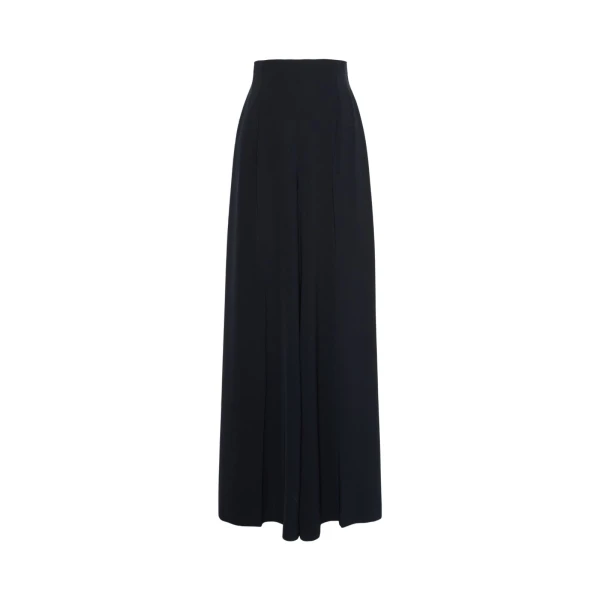 Max Mara Abilita High-Waisted Cady Trousers in Midnight Blue | Wide leg pants | Luxury Shoes 