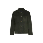 Max Mara Abisso Suede Shirt Jacket in Green | Leather Jackets | Luxury Shoes 