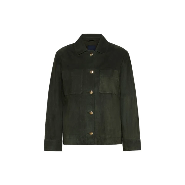 Abisso Suede Shirt Jacket in Green