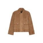 Max Mara Abito Soft Suede Jacket in Hazelnut Brown | Leather Jackets | Luxury Shoes 