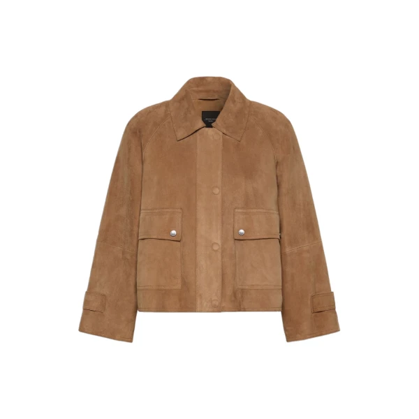 Abito Soft Suede Jacket in Hazelnut Brown