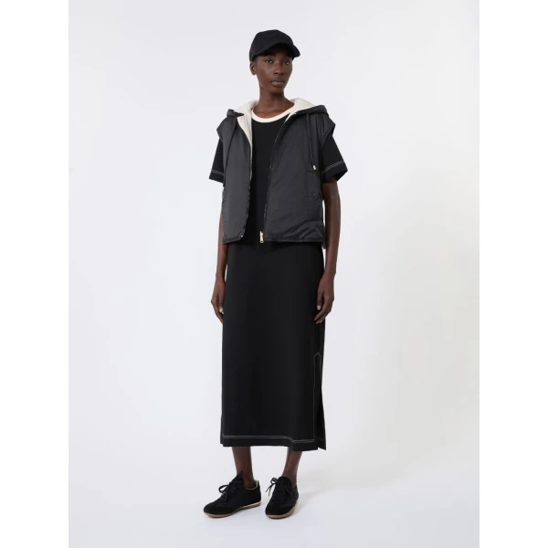 Max Mara Accenni Reversible Padded Canvas Gilet in Black | Vests | Luxury Shoes 