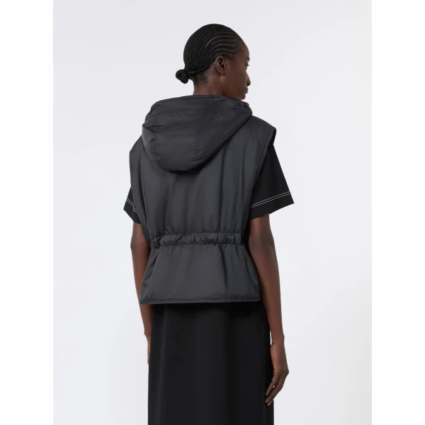 Max Mara Accenni Reversible Padded Canvas Gilet in Black | Vests | Luxury Shoes 