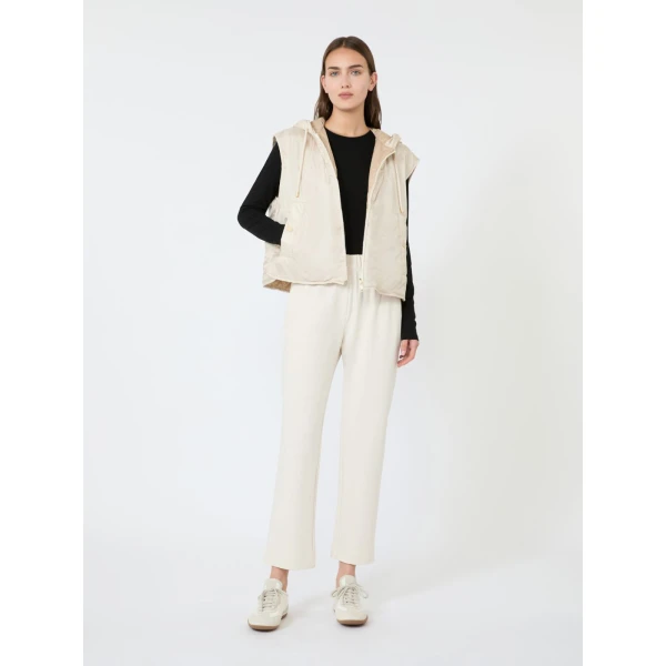 Max Mara Accenni Reversible Padded Canvas Gilet in Ivory | Vests | Luxury Shoes 