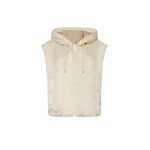 Max Mara Accenni Reversible Padded Canvas Gilet in Ivory | Vests | Luxury Shoes 