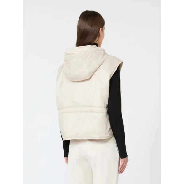 Max Mara Accenni Reversible Padded Canvas Gilet in Ivory | Vests | Luxury Shoes 