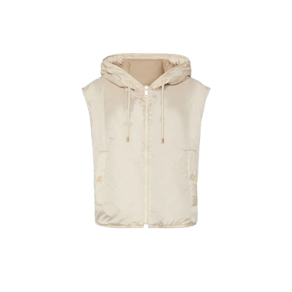 Max Mara Accenni Reversible Padded Canvas Gilet in Ivory | Vests | Luxury Shoes 