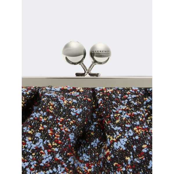 Max Mara Accenni Small Wool Boucle Pasticcino Bag in Avio Blue | Clutch Bags | Luxury Shoes 