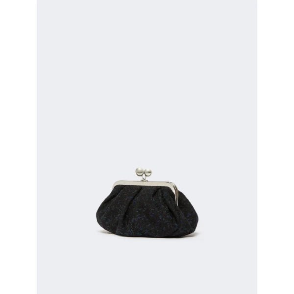 Max Mara Accenni Small Wool Boucle Pasticcino Bag in Black | Clutch Bags | Luxury Shoes 