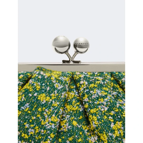 Max Mara Accenni Small Wool Boucle Pasticcino Bag in Green | Clutch Bags | Luxury Shoes 