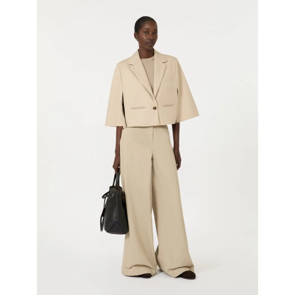 Max Mara Accento Water-Repellent Gabardine Cape in Stone Grey | Coats | Luxury Shoes 