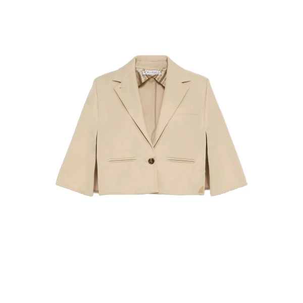 Max Mara Accento Water-Repellent Gabardine Cape in Stone Grey | Women | Luxury Shoes 