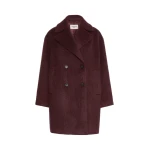 Max Mara Accento Wool and Alpaca Blend Coat in Bordeaux | Wool Coat | Luxury Shoes 