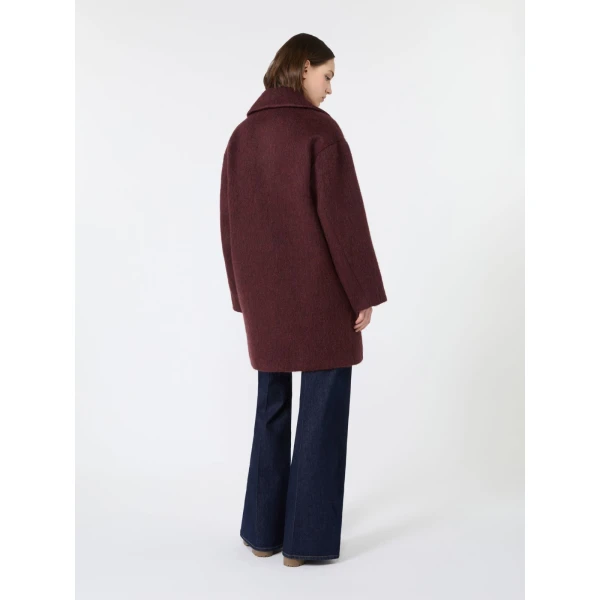 Max Mara Accento Wool and Alpaca Blend Coat in Bordeaux | Wool Coat | Luxury Shoes 