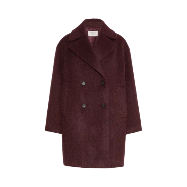 Max Mara Accento Wool and Alpaca Blend Coat in Bordeaux | Wool Coat | Luxury Shoes 
