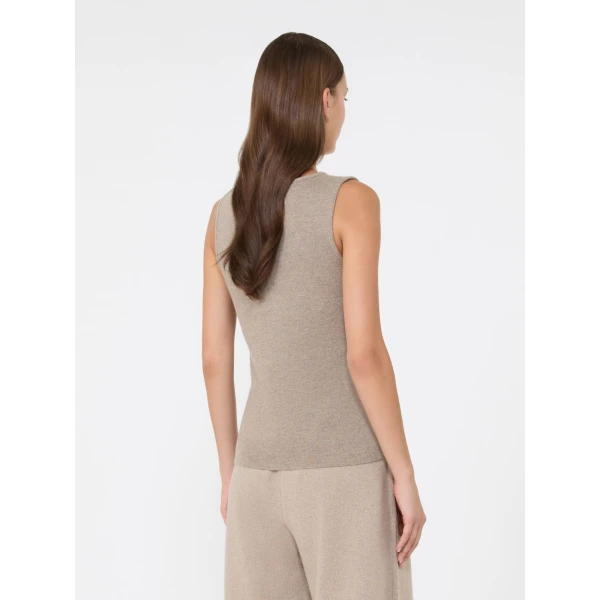 Max Mara Accordo Wool and Cashmere Top in Beige | Tops | Luxury Shoes 