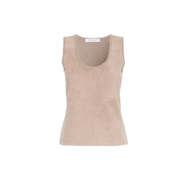 Max Mara Accordo Wool and Cashmere Top in Beige | Tops | Luxury Shoes 