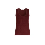 Max Mara Accordo Wool and Cashmere Top in Brown Bordeaux | Tops | Luxury Shoes 
