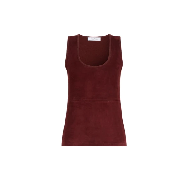 Accordo Wool and Cashmere Top in Brown Bordeaux