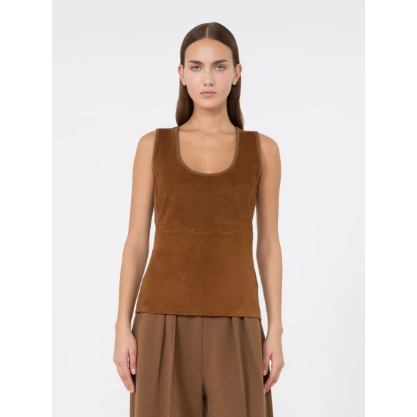 Max Mara Accordo Wool and Cashmere Top in Camel | Tops | Luxury Shoes 
