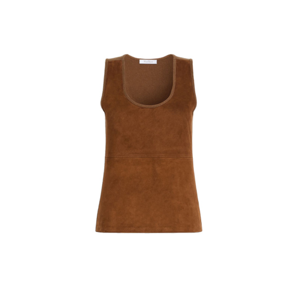 Max Mara Accordo Wool and Cashmere Top in Camel | Tops | Luxury Shoes 
