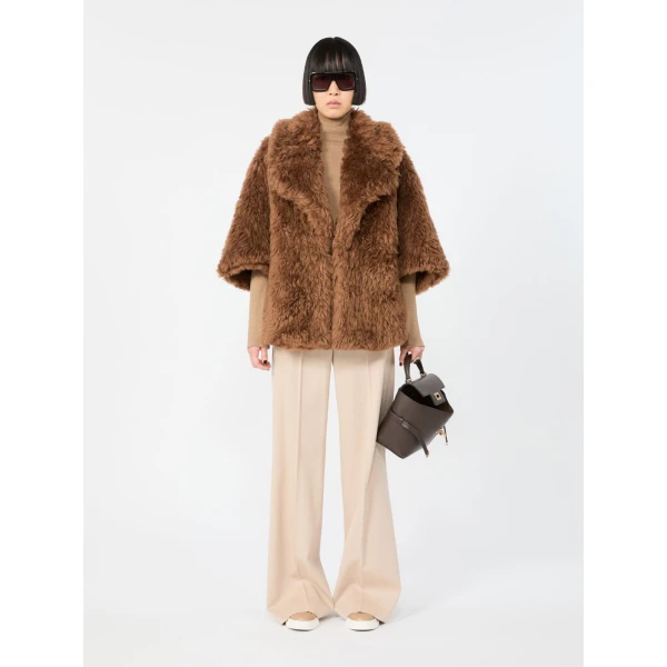 Max Mara Accorta Soft Wool Cape in Brown | Coats | Luxury Shoes 