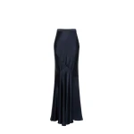 Max Mara Acerbo Long Envers Satin Skirt in Midnight Blue | Maxi Skirts | Luxury Shoes 