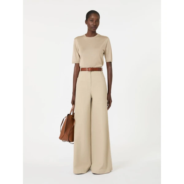 Max Mara Aceti Cashmere and Silk Sweater in Stone Grey | Sweaters | Luxury Shoes 