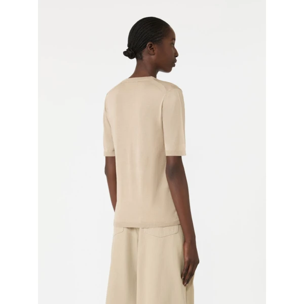 Max Mara Aceti Cashmere and Silk Sweater in Stone Grey | Sweaters | Luxury Shoes 