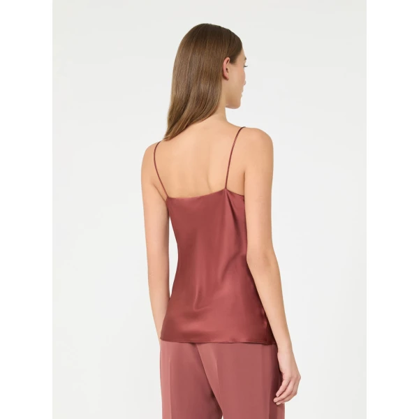 Max Mara Aceti Silk Satin Top in Antique Rose | Blouse | Luxury Shoes 