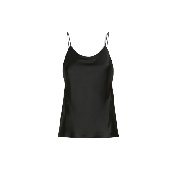 Max Mara Aceti Silk Satin Top in Black | Women | Luxury Shoes 