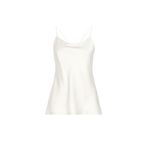 Max Mara Aceti Silk Satin Top in Silk White | Blouse | Luxury Shoes 