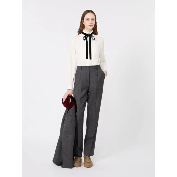 Max Mara Aceto Poplin Tuxedo Shirt in Optical White | Shirts | Luxury Shoes 