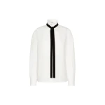 Max Mara Aceto Poplin Tuxedo Shirt in Optical White | Shirts | Luxury Shoes 