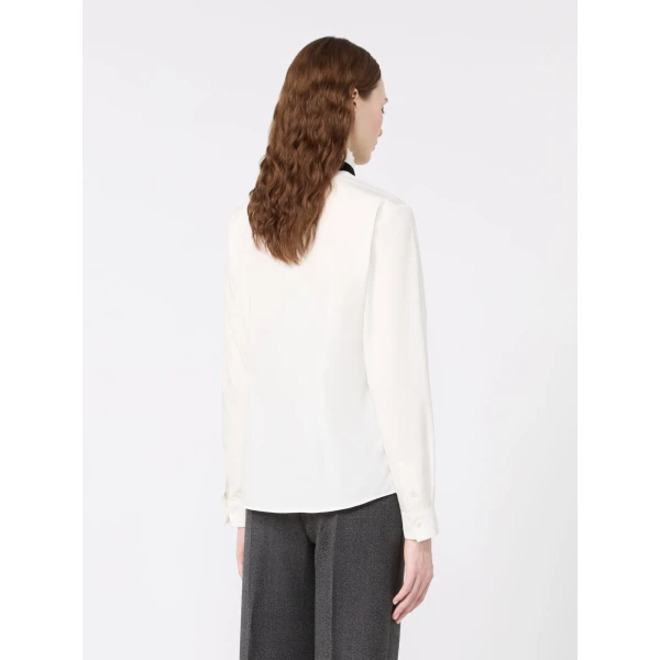 Max Mara Aceto Poplin Tuxedo Shirt in Optical White | Shirts | Luxury Shoes 