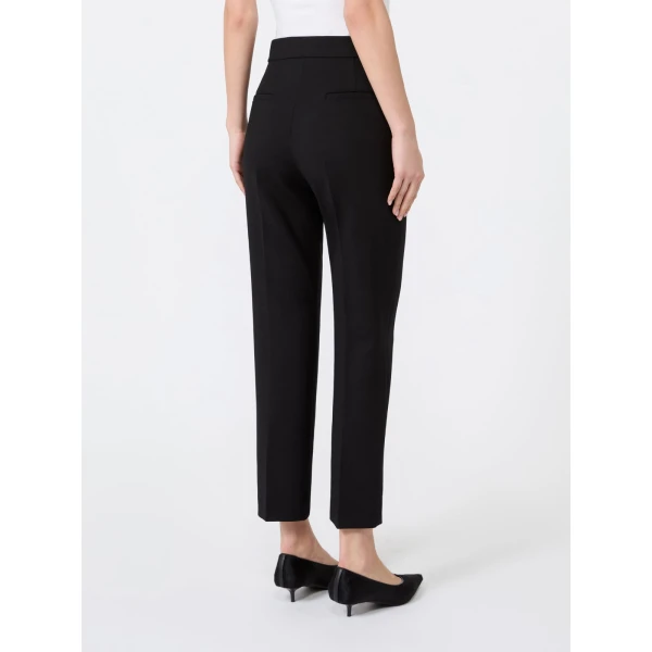 Max Mara Acino Slim Double Woollen Cloth Trousers in Black | Tailored pants | Luxury Shoes 