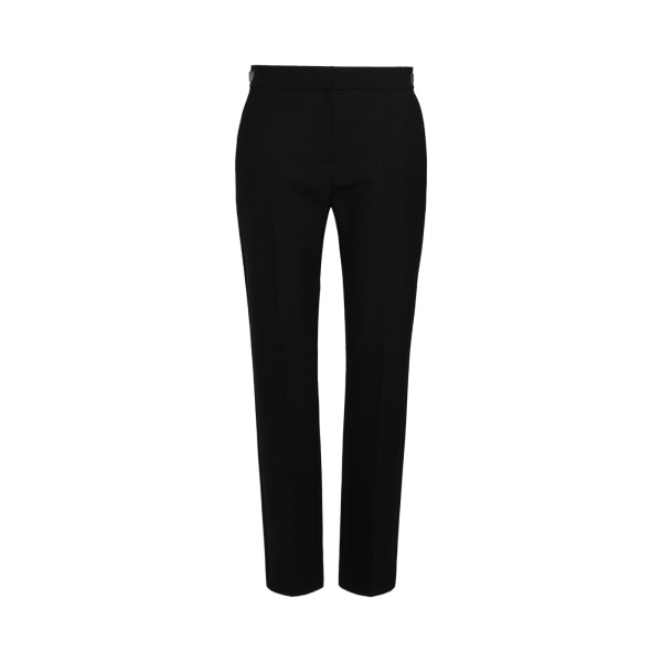 Max Mara Acino Slim Double Woollen Cloth Trousers in Black | Tailored pants | Luxury Shoes 