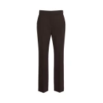 Max Mara Acino Slim Double Woollen Cloth Trousers in Dark Brown | Tailored pants | Luxury Shoes 