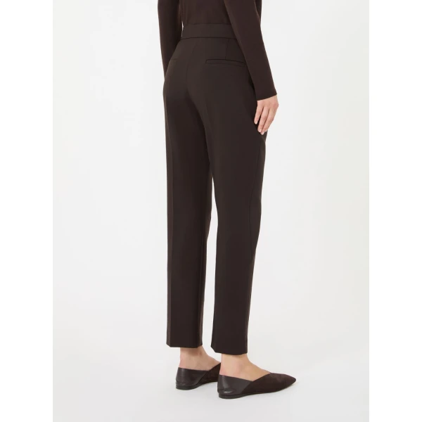 Max Mara Acino Slim Double Woollen Cloth Trousers in Dark Brown | Tailored pants | Luxury Shoes 