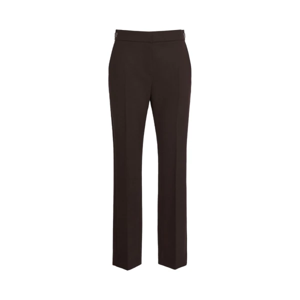 Acino Slim Double Woollen Cloth Trousers in Dark Brown