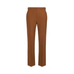 Max Mara Acino Slim Double Woollen Cloth Trousers in Tobacco | Tailored pants | Luxury Shoes 